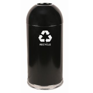 Witt Recycling Containers With Stainless Steel Base   Dome Top   Green   Green