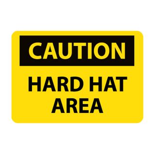 Nmc Osha Compliant Vinyl Caution Signs   14X10   Caution Hard Hat Area