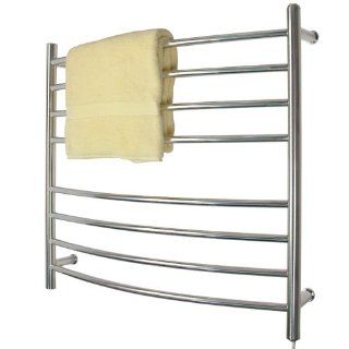 33" Contemporary Curved Plug In Towel Warmer     Heated Towel Rack