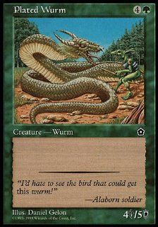 Magic the Gathering   Plated Wurm   Portal Second Age Toys & Games