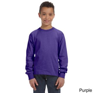 Fruit Of The Loom Fruit Of The Loom Youth Heavy Cotton Hd Long Sleeve T shirt Purple Size L (14 16)