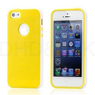 Yellow Slim Hybrid Pc Rugged TPU Back Case Cover Frame Cover for Iphone 5 Cell Phones & Accessories