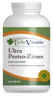 LuckyVitamin   Ultra Proteo Zimes Highly Concentrated Systemic Enzymes   200 Enteric Coated Tablets