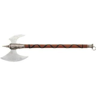Pakistan Cutlery 434 Battle Axe with Leather Wrapped Wood Shaft  Camping Axes  Sports & Outdoors