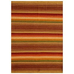 Hand woven Jute/ Cotton Multicolor Rug (5 X 8)