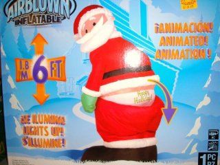 6ft Airblown Inflatable Animated Mooning Santa   Street Signs