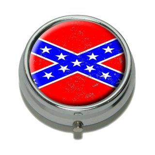 Confederate Southern Rebel Flag Distressed Pill Case Trinket Gift Box   Pillboxes