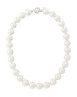 CZ Studded Faux Pearl Necklace
