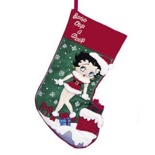 16" Betty Boop Velvet Embroidered Christmas Stocking #BB0239  