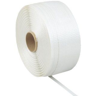 PAC Strapping 65W HD 3/4" White Polyester Cord Strapping, 1, 665' length Pallet Strappers