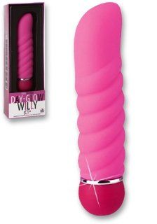 Day Glow 5.5" Silicone Premium Woman's Swirled Vibrator w/LED Control   Pink Health & Personal Care