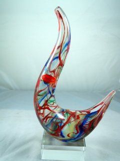 Murano Glass Rainbow Swirls Mix Lighting Wave Glass Scultpure TN1801  Home And Garden Products  