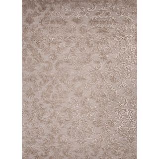 Luxurious Hand tufted Transitional Floral pattern Gray/ Black Rug (8 X 11)