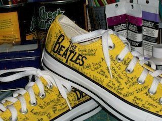 Converse Hand Painted All Star Beatles Custom Canvas Sneakers Baby