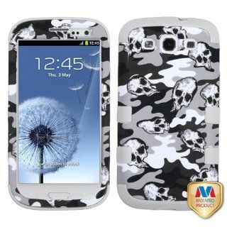 SAM Galaxy S III (i747/L710/T999/i535/R530/i9300) Gray Skull Camo/Gray TUFF Hybrid Phone Protector Cover Cell Phones & Accessories