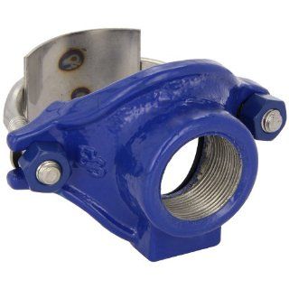 Smith Blair Ductile Iron Saddle Clamp, Stainless Steel Single Strap, 3" Pipe Size, 1 1/2" NPT Female Outlet Industrial Pipe Fittings