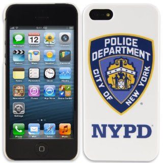 NYPD Shield Badge White Hard Case Cover for iPhone 5 / 5S   Officially Licensed Police Cell Phones & Accessories
