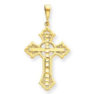 14k Diamond cut Celtic Cross Pendant, Best Quality Free Gift Box Satisfaction Guaranteed Jewelry