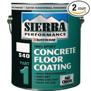 Rust Oleum 647 208080 S 40 System Gloss Concrete Epoxy Floor Coating, 1 Gallon Capacity, Neutral (Set of 2) Industrial Coatings