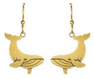Joseph Brinton Brass Humpback Whale Earrings 1762 B Jewelry