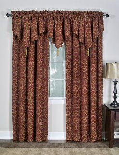 Casual Living Torino Rod Pocket Panel Window Drapes, 50 Inch by 120 Inch, Red   Draperies