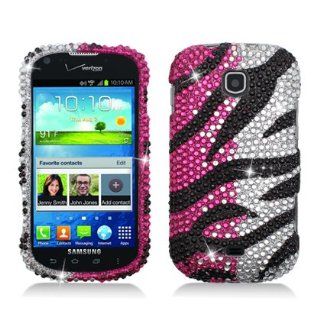 Aimo SAMI200PCLDI675 Dazzling Diamond Bling Case for Samsung Galaxy Stellar i200   Retail Packaging   Zebra Pink Waterfall Cell Phones & Accessories