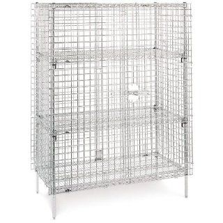 Metro SEC35C Super Erecta Chrome Plated Heavy Gauge Wire Stationary Security Storage Unit, 50 1/2" Length x 21 1/2" Width x 66 13/16" Height Tool Utility Shelves