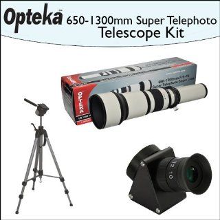 Opteka 650 1300mm HD Telephoto Zoom Lens + Lens Converter To Telescope Kit + Opteka 70" Professional Tripod  Catadioptric Telescopes  Camera & Photo