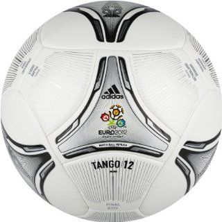 Adidas Euro 2012 Final Glider Soccer Ball (White/Black/Metallic Silver  Neo Iron Metallic, 3)  Sports & Outdoors