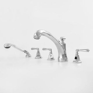 Sigma 1.727493.82 Antique Brass 720 Valencia Complete Roman Set W/Dk Mt Hd Shwr & Div   Bathtub And Showerhead Faucet Systems  
