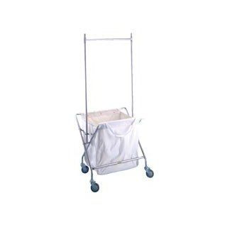R&B Wire 652C53C Collapsible Laundry Hamper Frame with Canvas Bag and Double Pole Rack   Chrome   Laundry Cart