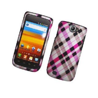 Samsung Galaxy Exhibit 4G T679 SGH T679 Pink Brown Plaid Glossy Cover Case Cell Phones & Accessories