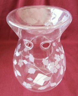 Clear Glass White Flower Design Wax Potpourri Tart / Oil Warmer Burner Yankee Candle   Candle Sets