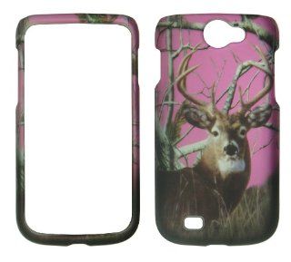 2D Pink Camo Buck Deer Realtree Samsung Exhibit II 2 4G T679 / Galaxy Exhibit 4G / Galaxy W (i8150) Wonder T Mobile Hard Case Snap on Rubberized Touch Case Cover Faceplates Cell Phones & Accessories