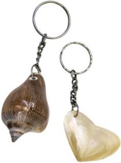 Natural Seashell Set of 2 Key Chains Rings Straps Holder Accessories Unique Gift Idea Clothing