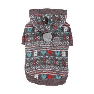 Puppia Express Knitted Hooded Dog Sweater, Medium, Grey  Pet Sweaters 