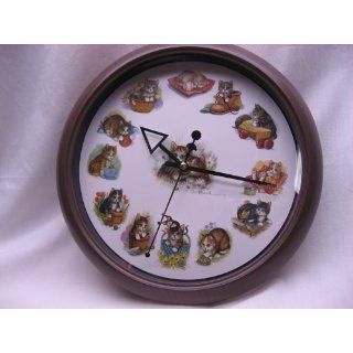 KITTENS WALL CLOCK with MOUSE MINUTE HAND  