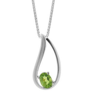 Boma Oval Peridot & Sterling Silver Loop Necklace Boma Jewelry