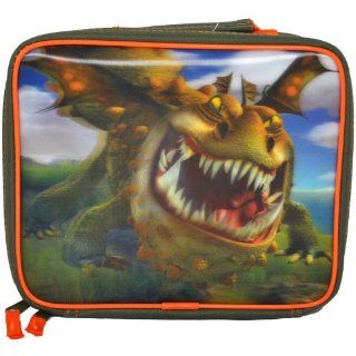 Dreamworks Movie Series "How To Train Your Dragon" Single Compartment Soft Insulated Lunch Bag with Gronckle 3 D Image (Bag Dimension 9" x 8" x 3") Toys & Games