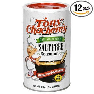 Tony Chachere's No Salt Seasoning, 8 Ounce Shakers (Pack of 12)  Cajun Seasoning  Grocery & Gourmet Food