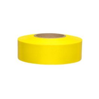 Presco TFYG 658 150' Length x 1 3/16" Width, PVC Film, Taffeta Yellow Glo Solid Color Roll Flagging (Pack of 144) Safety Tape