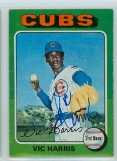 Vic Harris AUTO 1975 Topps #658 Cubs Sports Collectibles