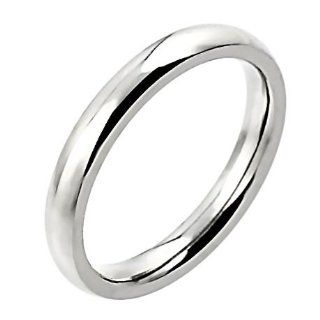 3mm Comfort Fit Domed 316 Stainless Steel Couples Unisex His n Hers Wedding Band Ring, Denver (avail. sizes 4 to 15) Jewelry
