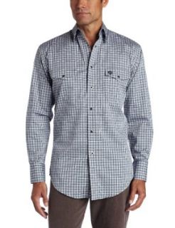 Wrangler Men's George Strait Troubadour Collection Shirt, Black/White, Small at  Men�s Clothing store Button Down Shirts