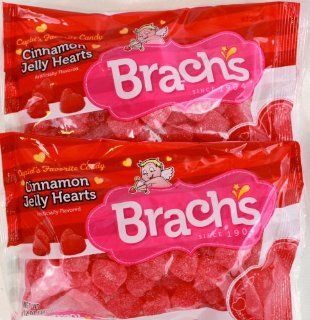 Brach's Cinnamon Jelly Hearts Classic Chewy Candy for Valentine's Day, Sweetheart's Day, Bridal Shower or Wedding Day   2 Pack of 12 Oz. Packages  Gummy Candy  Grocery & Gourmet Food