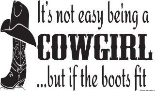 Cowgirl Wall decals It's Not Easy Being a Cowgirl  Wall Art  Wall Decals wall Decor vinyl Wall Lettering  Home & Kitchen Decor   Prints