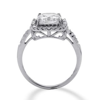 Palm Beach Jewelry Platinum Over Silver Cubic Zirconia Ring