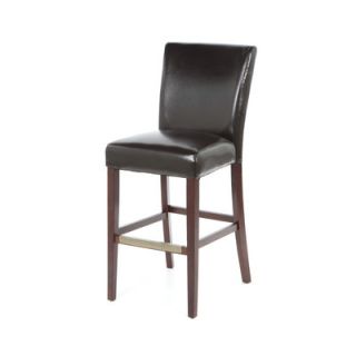 Home Loft Concept Milano Bonded Leather Quilted Barstool in Brown