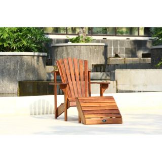 Hyres Country Haven Signature Teak Adirondack Chair and Ottoman