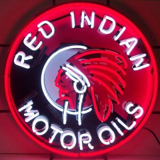 Neonetics Red Indian Motor Oils Neon Sign
